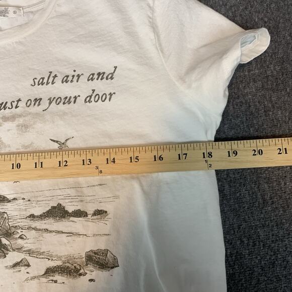 Altar'd State Shirt Womens Small Crop Graphic‎ Tee Nature Ocean Outdoors Birds S - Picture 6 of 7